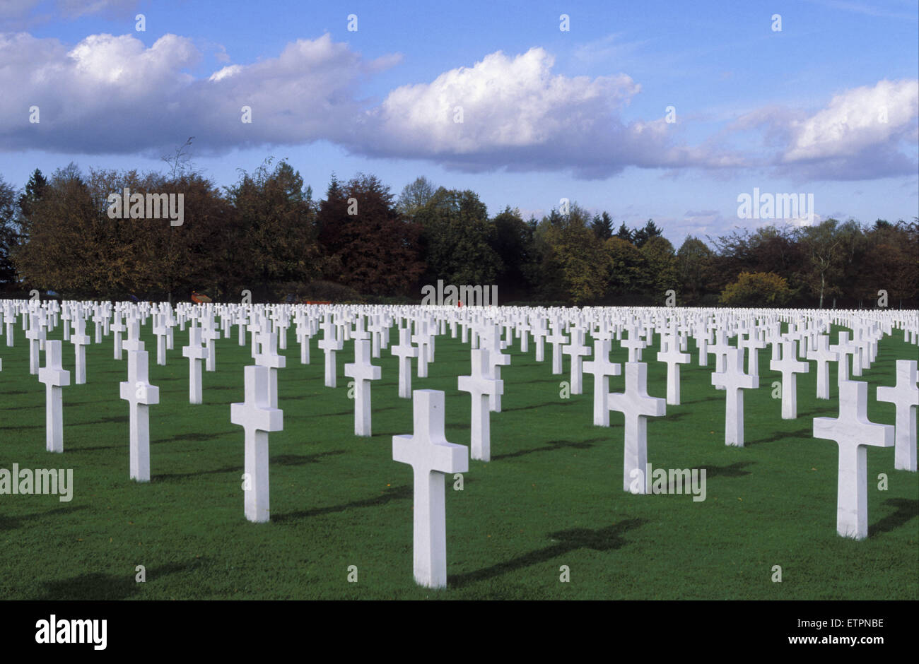 BEL, Belgium, US military cemetery Henrie-Chapelle near Liege and Aachen.  BEL, Belgien, der US-Soldatenfriedhof bei Henri-Chape Stock Photo