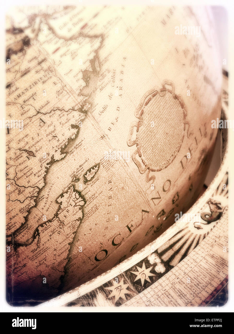 Vintage 1930's World Globe on Stand Stock Photo