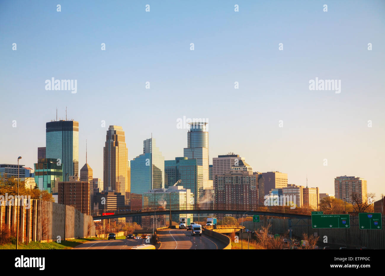 Downtown Minneapolis, Minnesota in the morning Stock Photo