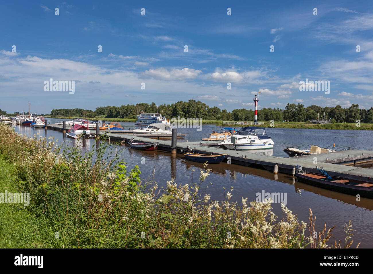 Barßeler marina at Soeste in Barßel, Saterland, Lower Saxony, Germany Stock Photo