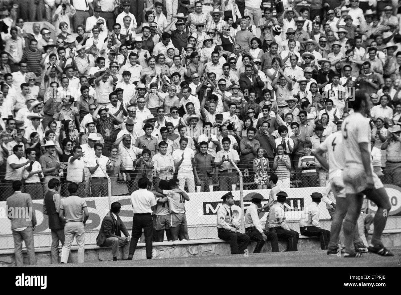 Brazil vs Czechoslovakia 1970 World Cup Group C. Brazil won 4-1 On the eve of Brazil's opening match in the 1970 World Cup expectations weren't as high as one might think in retrospect.  The then two-fold World Champions had left a poor impression in the Stock Photo