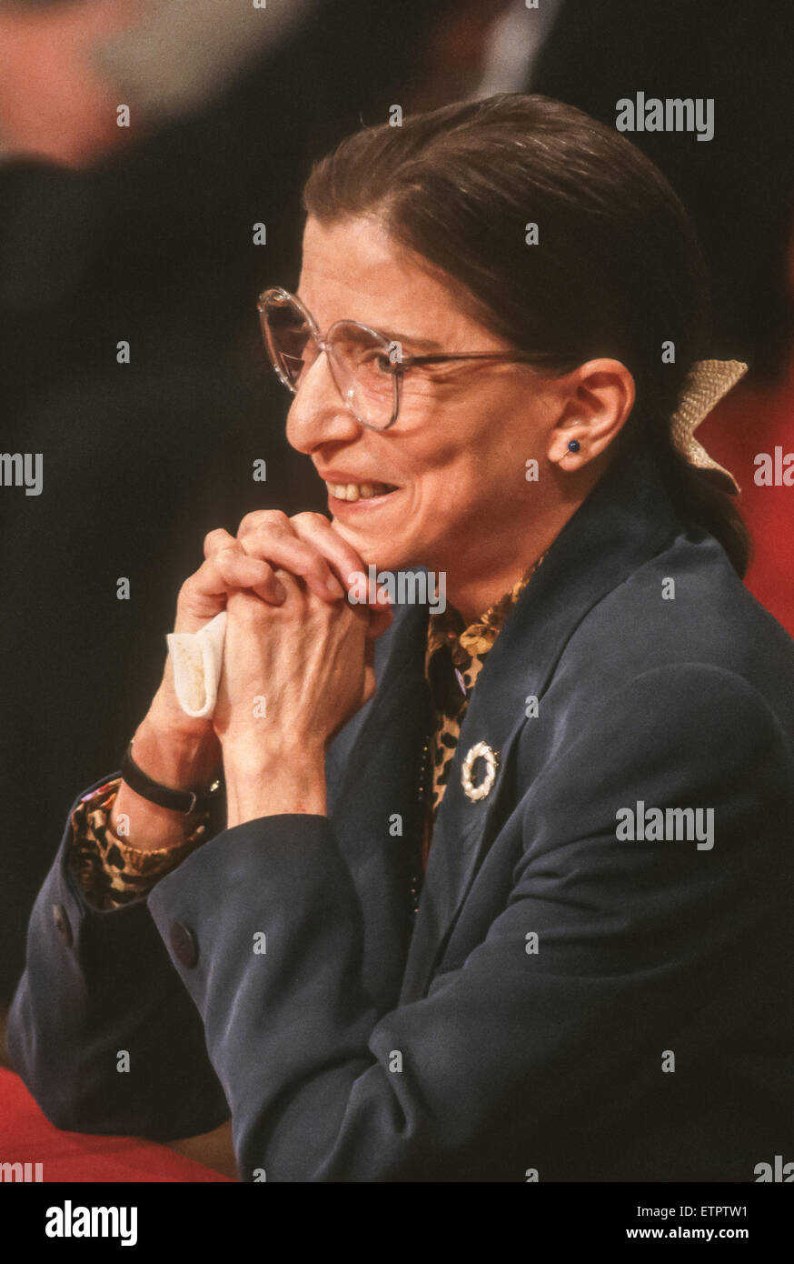 WASHINGTON, DC, USA - Ruth Bader Ginsburg, during confirmation hearings, U. S. Supreme Court. 7/21/1993 Stock Photo