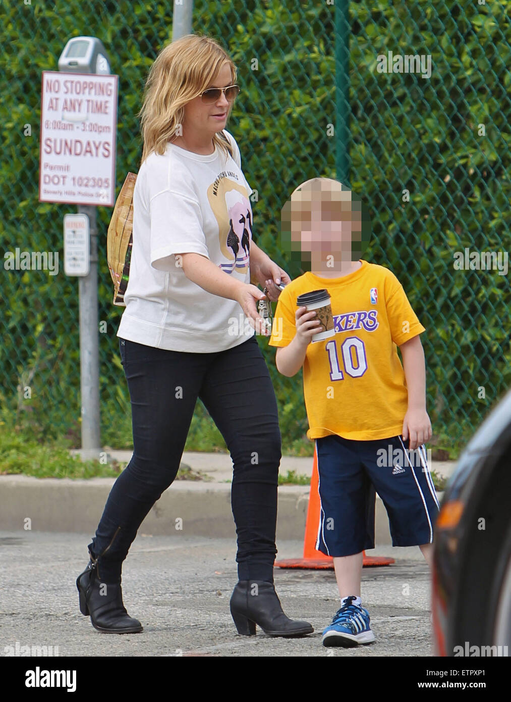 Amy Poehler takes her sons Archie and Abel to the Los Angeles Farmers