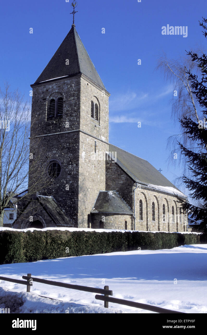 BEL, Belgium, Eastbelgium, church in Honsfeld near Buellingen.  BEL, Belgien, Ostbelgien, Kirche von Honsfeld bei Buellingen. Stock Photo