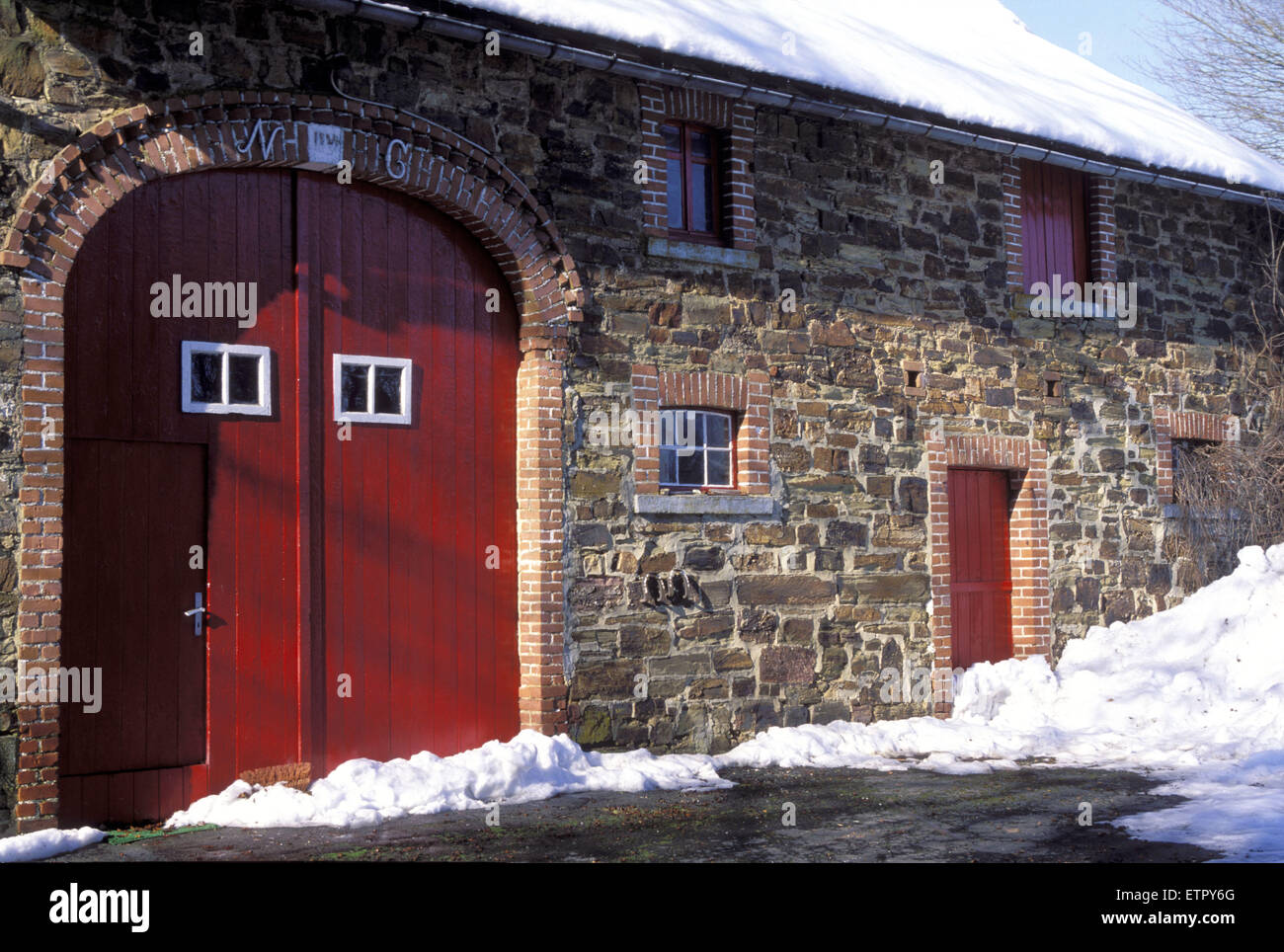 BEL, Belgium, Eastbelgium, farm house in Honsfeld near Buellingen.  BEL, Belgien, Ostbelgien, Hof in Honsfeld bei Buellingen. Stock Photo