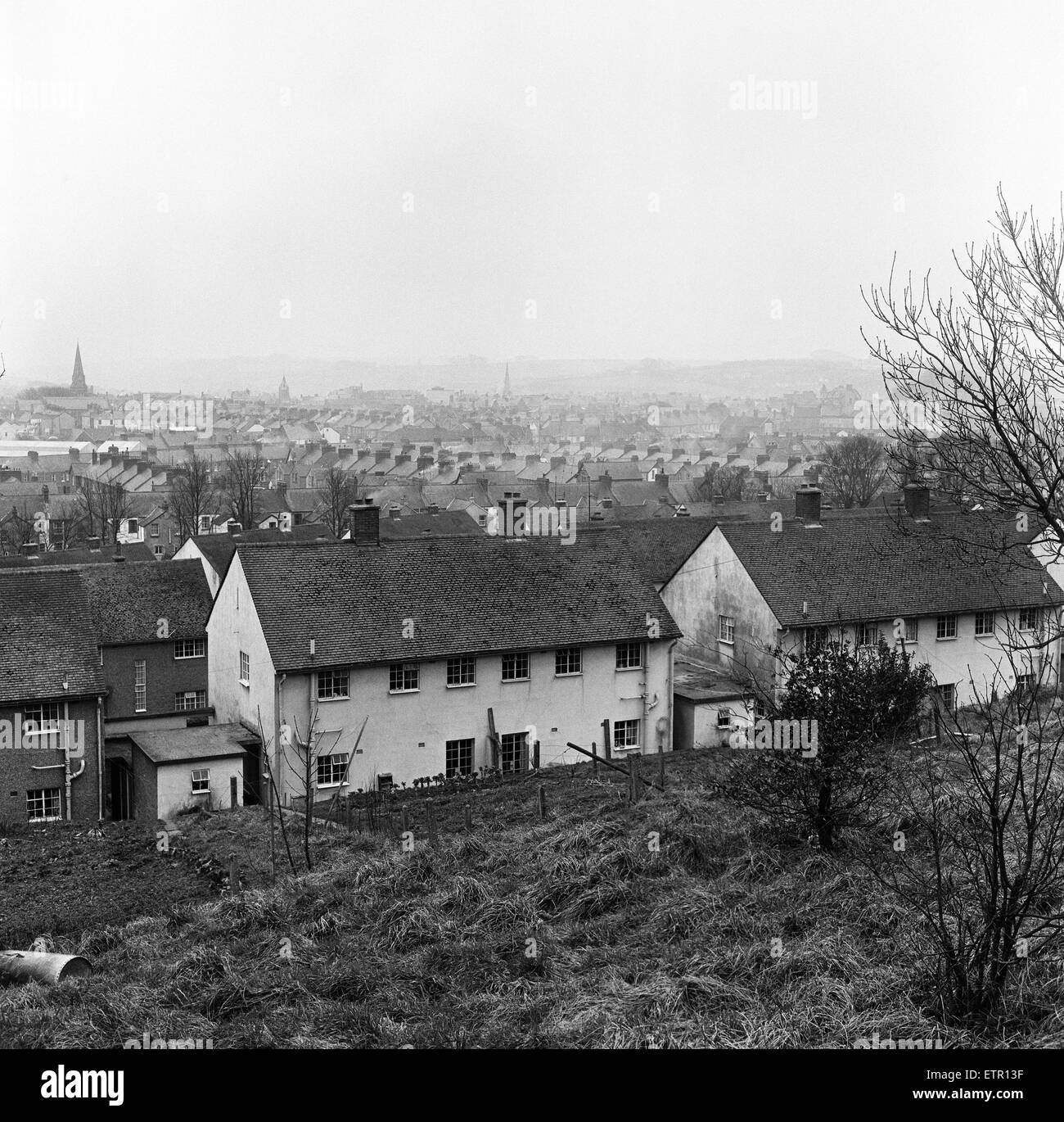 View of Barnstaple, North Devon. 9th January 1966. Stock Photo