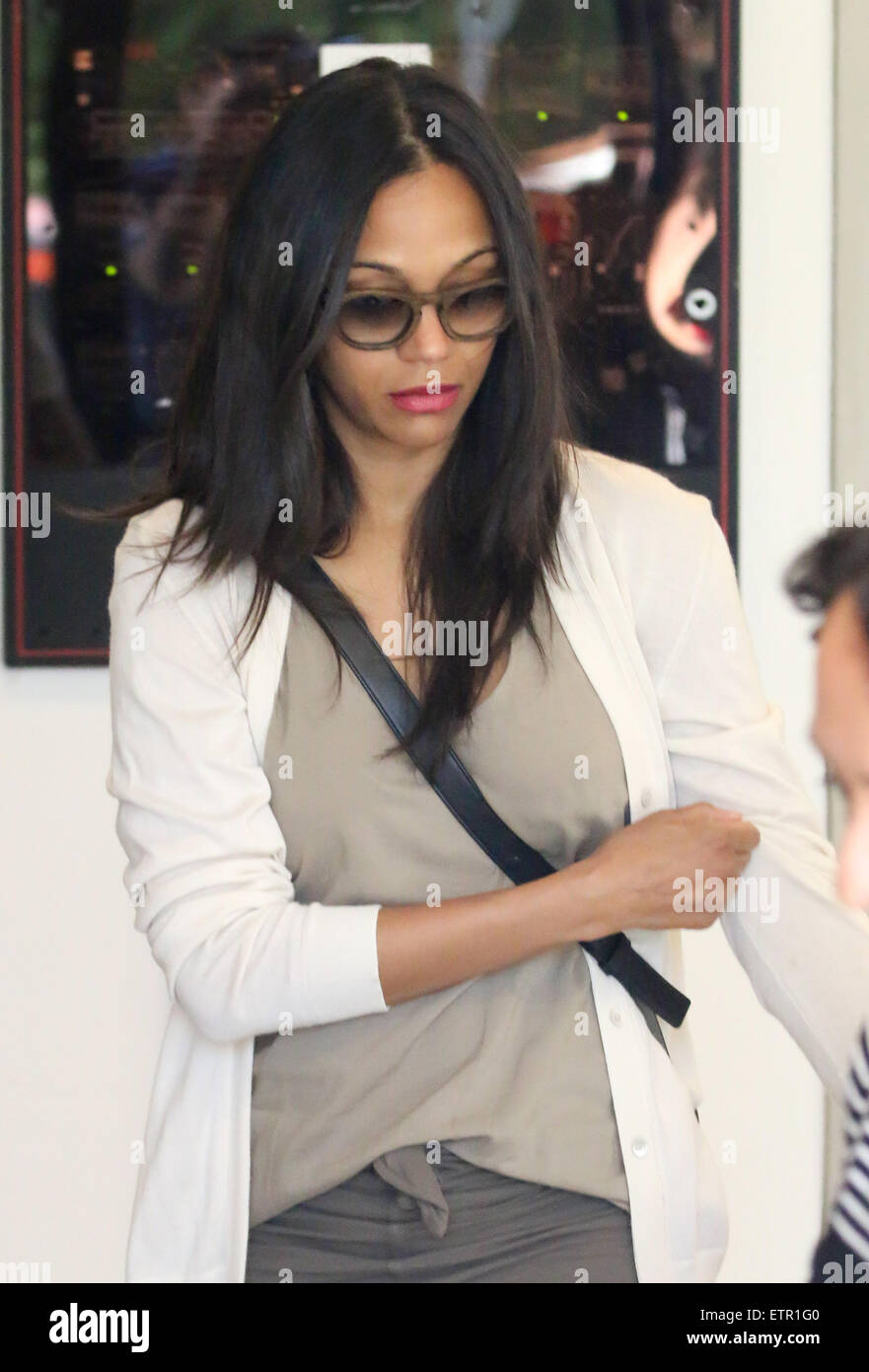 Zoe Saldana And Husband Marco Perego Take Their Twins To The