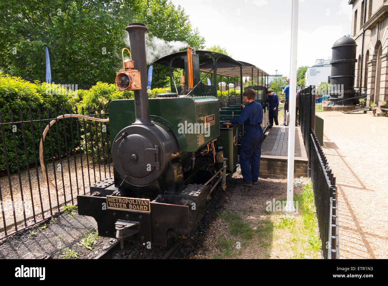 Miniature / model narrow gauge railway steam train and