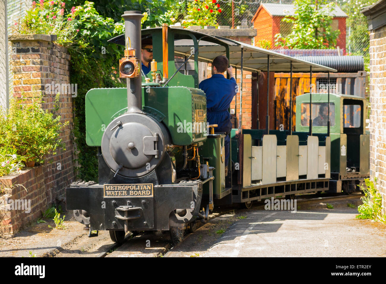 Miniature Model Narrow Gauge Railway Steam Train And Driver