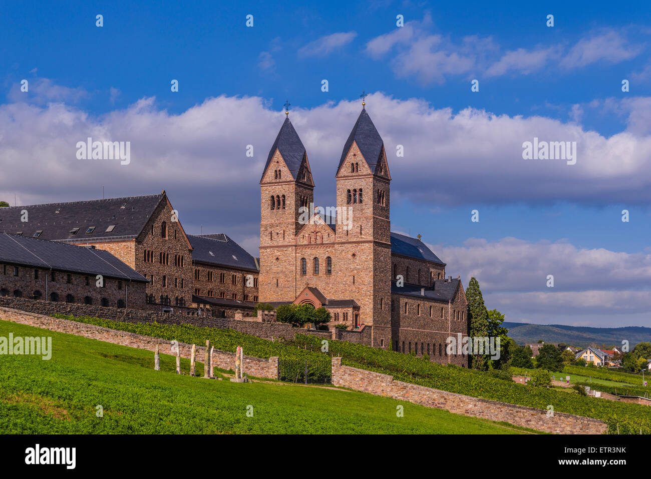 Germany, Hesse, Rheingau region, Rüdesheim am Rhein, district Eibingen, abbey Saint Hildegard Stock Photo
