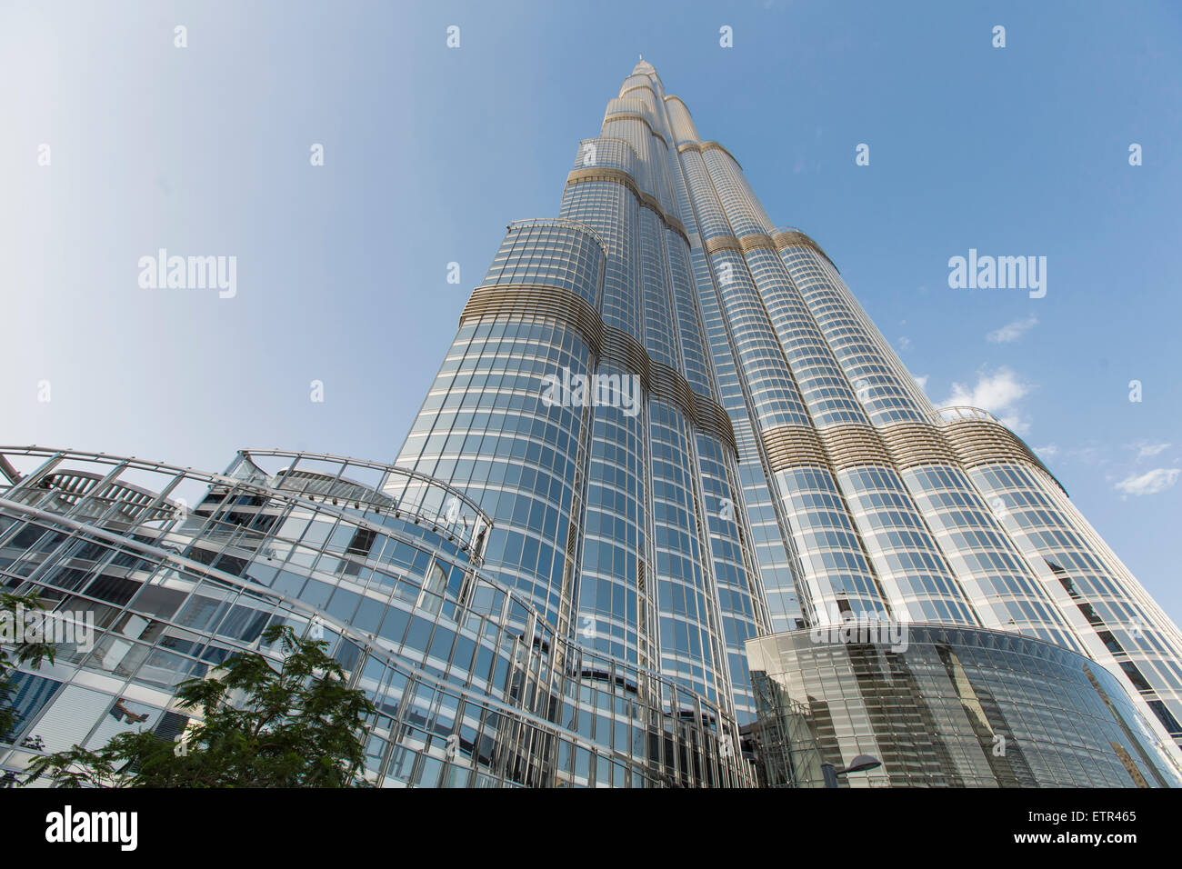 Burj Khalifa in Dubai. This skyscraper is the tallest man-made structure ever built, at 828 m. Stock Photo