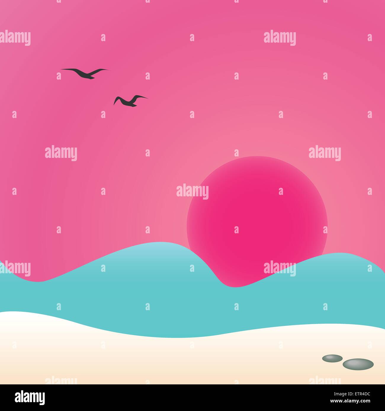 seagulls-sand-beach-stock-vector-images-alamy