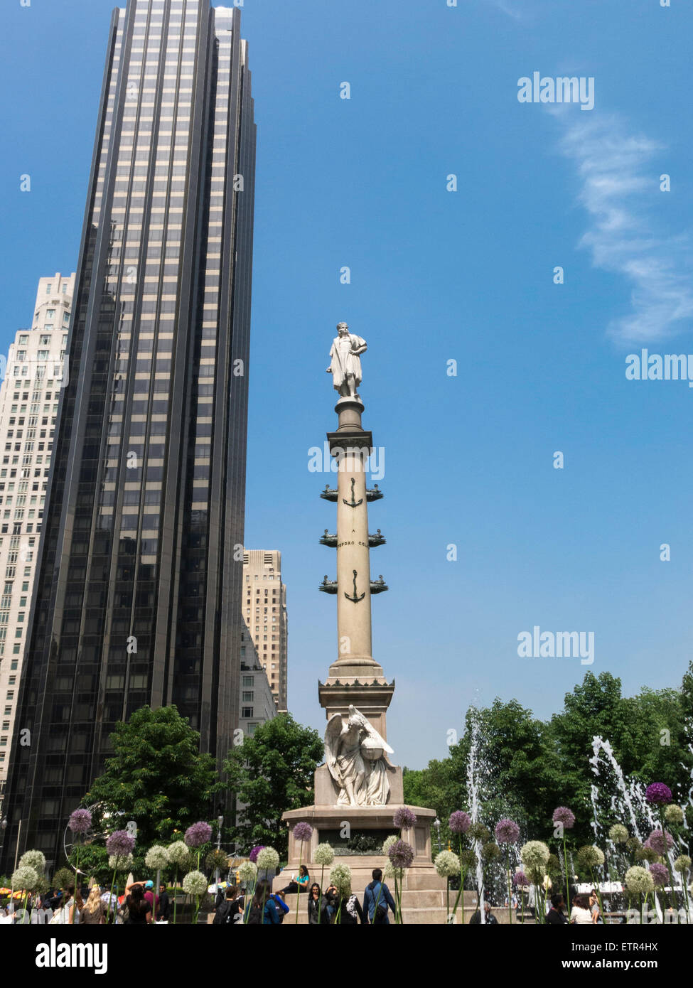 Christopher Columbus Monument, Columbus Circle, NYC Stock Photo