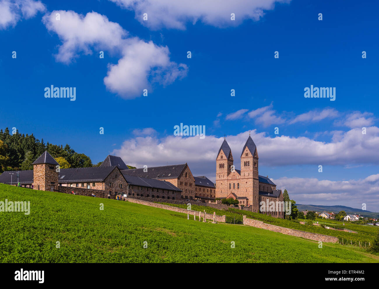Germany, Hesse, Rheingau region, Rüdesheim am Rhein, district Eibingen, abbey Saint Hildegard Stock Photo