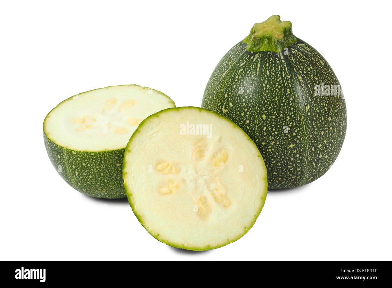 Round green zucchini Stock Photo