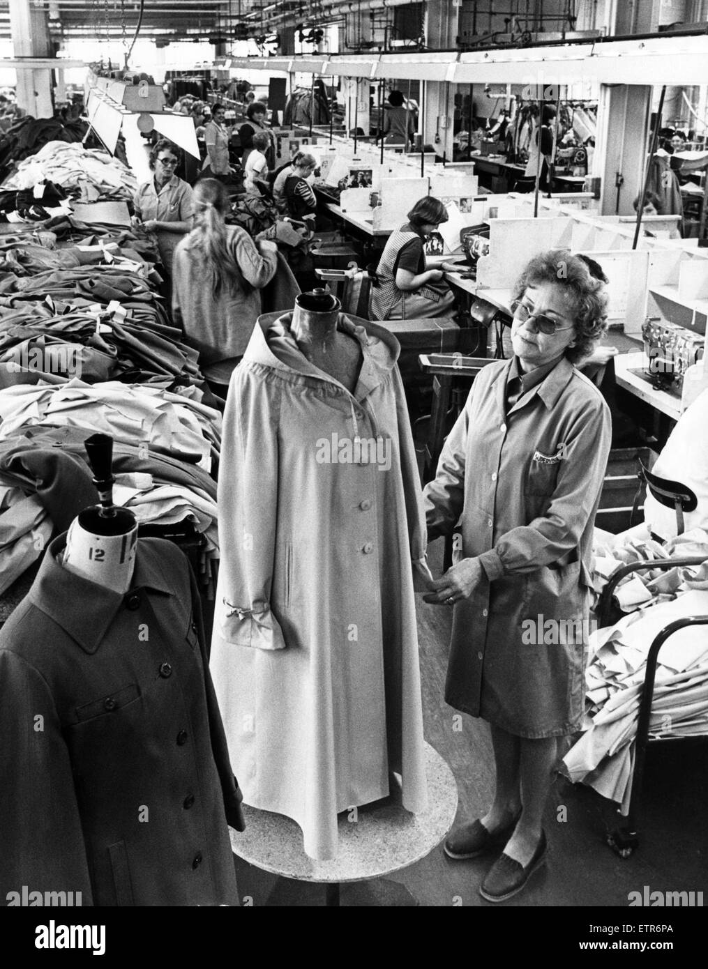 New fashion line at the Dannimac factory at Middlesbrough. 15th September 1978. Stock Photo