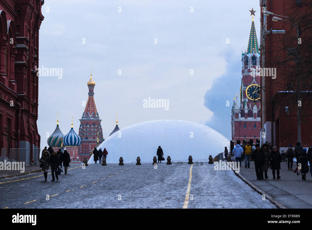 View of Red Square of Moscow in winter 2013 (see description) Stock Photo
