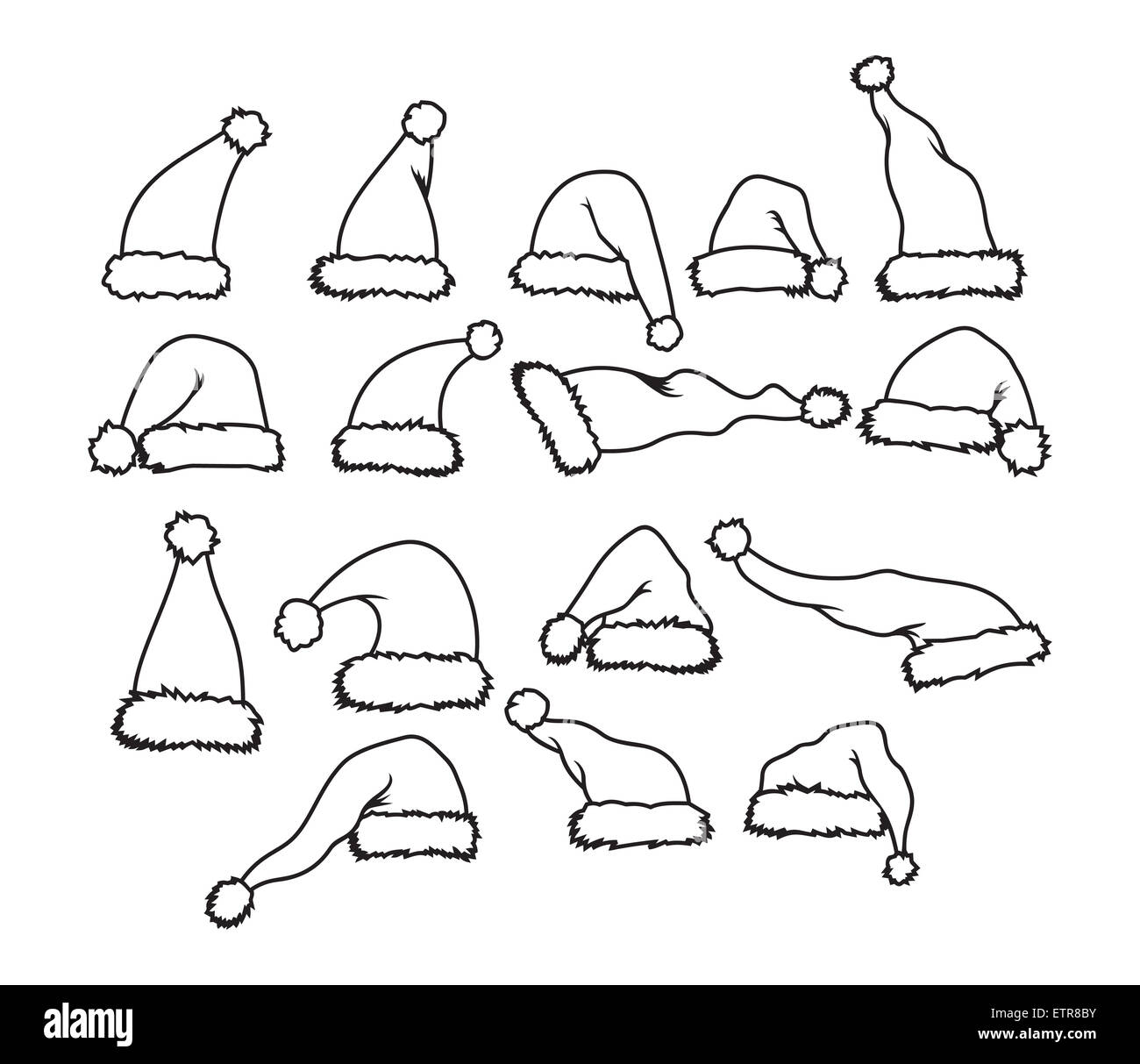 Vector illustration of the Santa Claus hat Stock Photo - Alamy