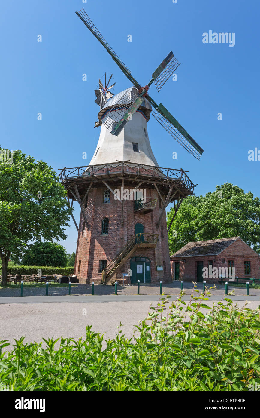 Ebkensche' windmill in Barßel, Saterland, Lower Saxony, Germany Stock Photo