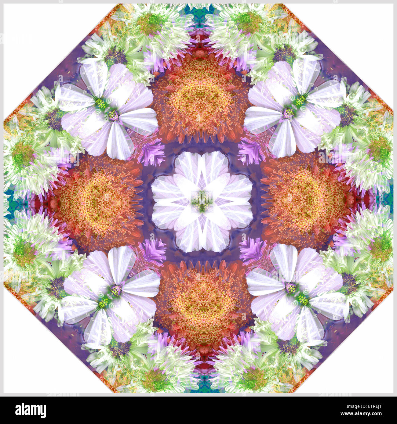 ornamental rhomb from flowers, Stock Photo