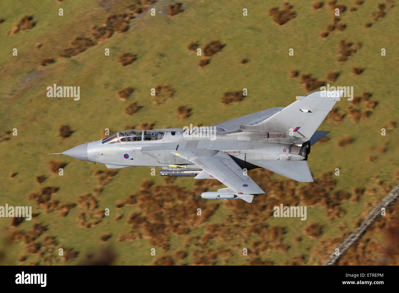 RAF Tornado GR4 aircraft on a low level flying exercise in Wales, UK, February, 2015. Stock Photo