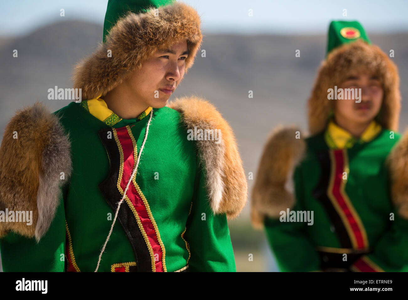 Irkutsk region, Russia. 14th June, 2015. The international ethno-cultural festival Erdyn Games (Erdyn Naadan) in Irkutsk Region near Baikal lake, Russia Stock Photo