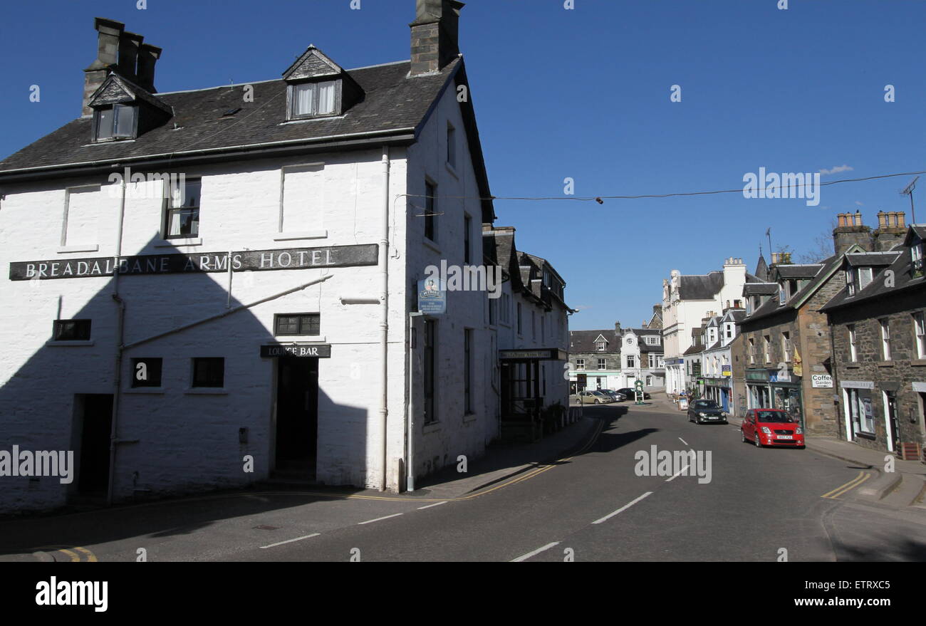 Aberfeldy street scene Scotland  June 2015 Stock Photo