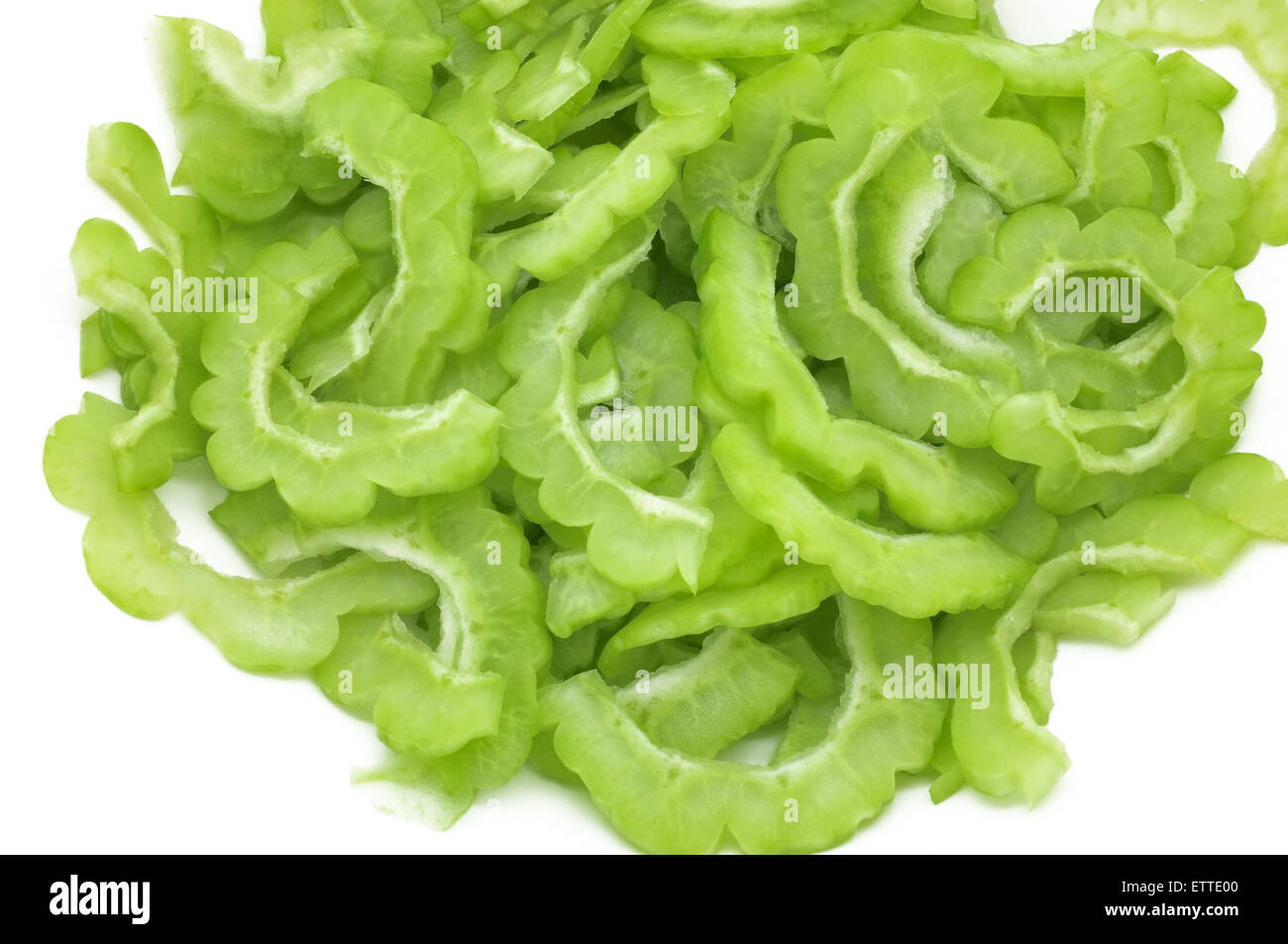 Slice of bitter melon, gourd melon without seeds Stock Photo Alamy