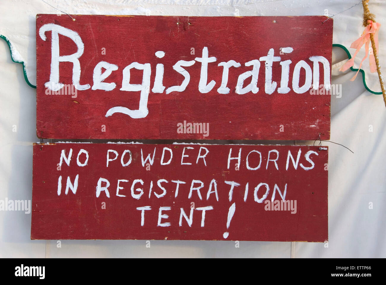 Rendezvous registration sign, Grizzly Mountain Long Rifles Horse Ridge ...