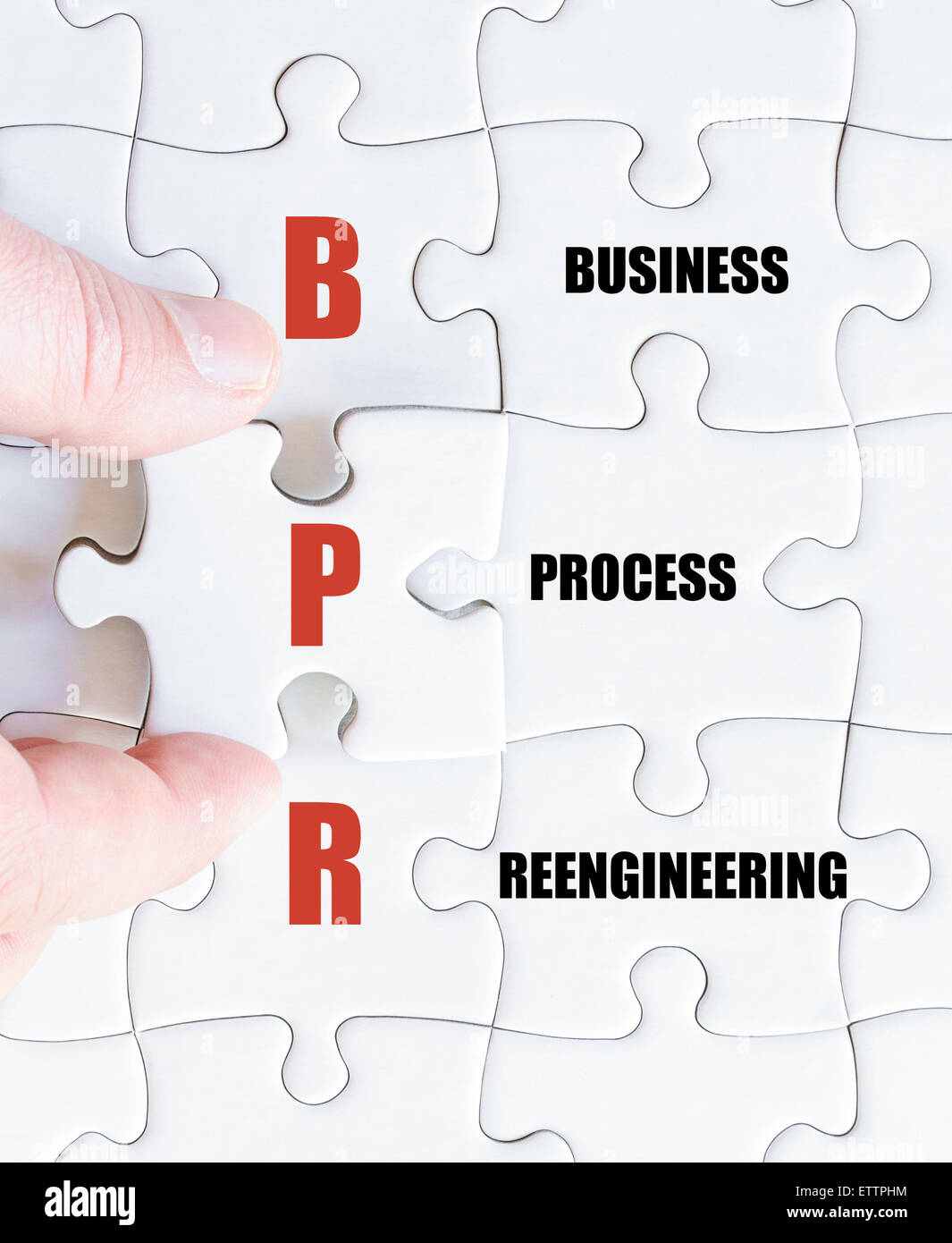 Concept image of Business Acronym BPR as Business Process Reengineering Stock Photo