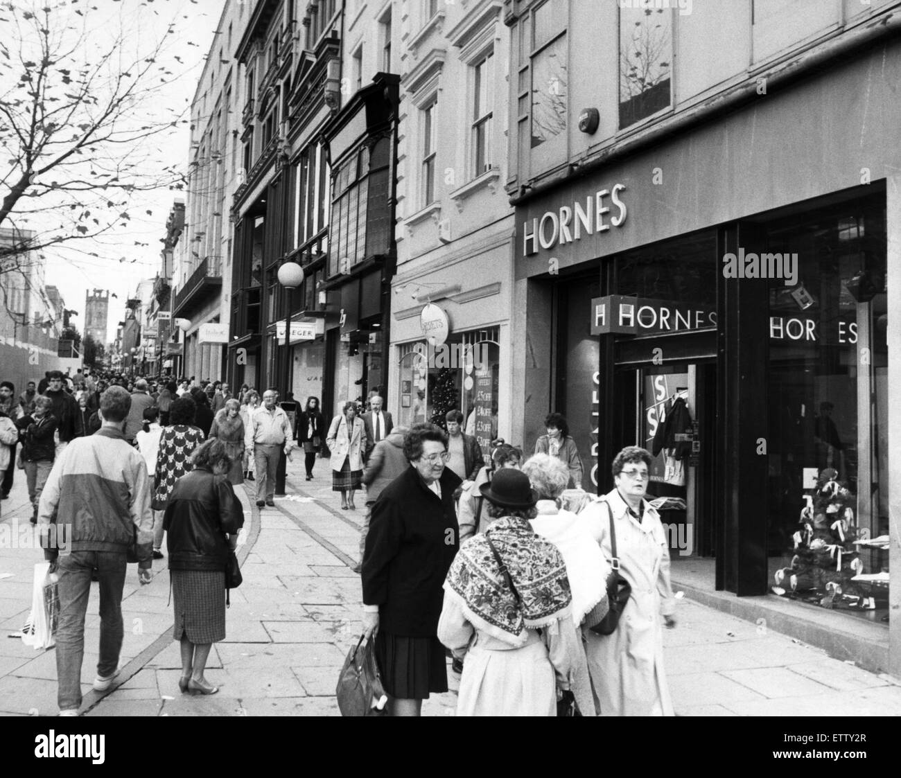Bold Street, Liverpool. 12th November 1988. Stock Photo