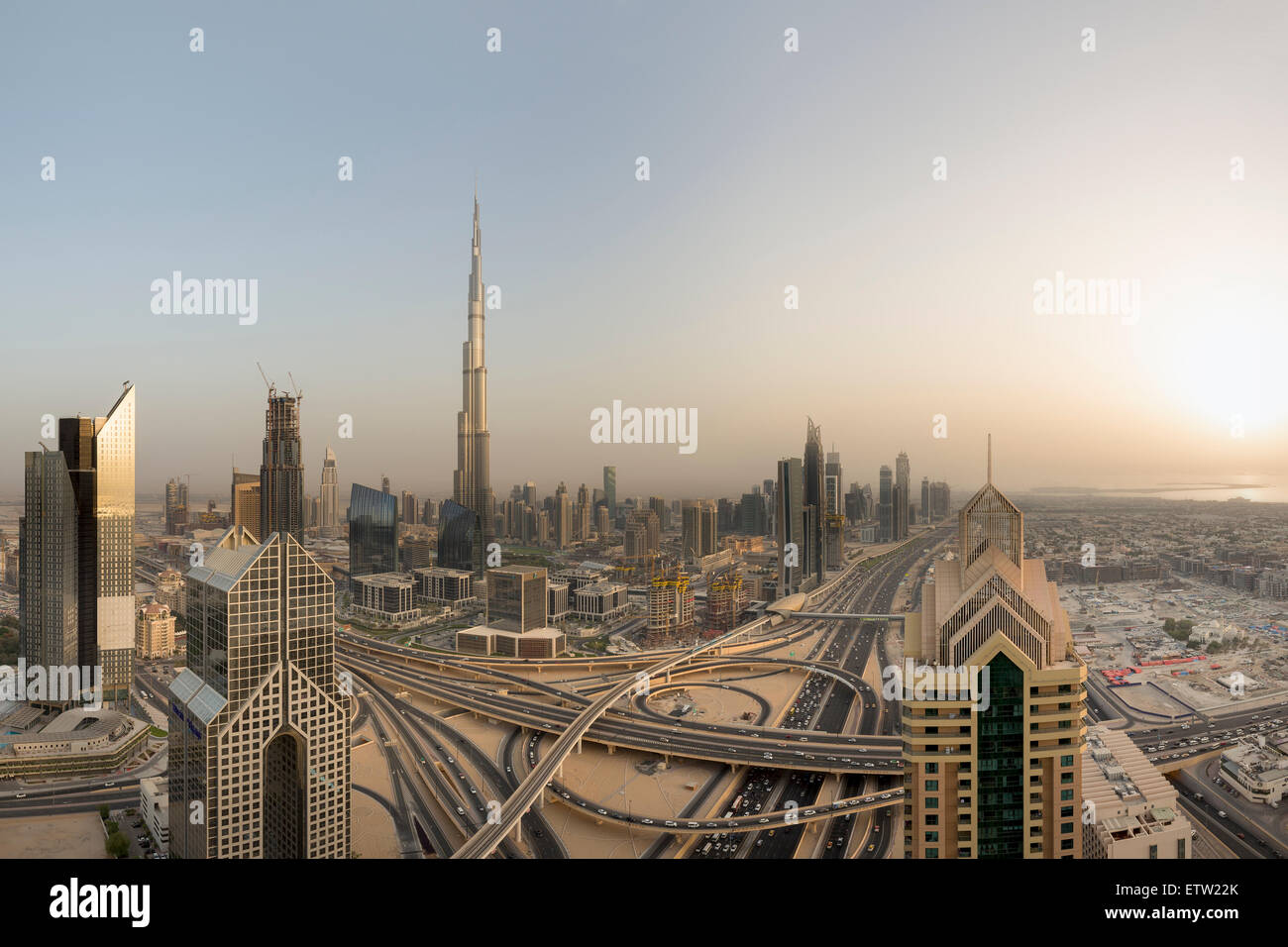 United Arab Emirates, Dubai City, Interchange at Sheikh Zayed Road with ...