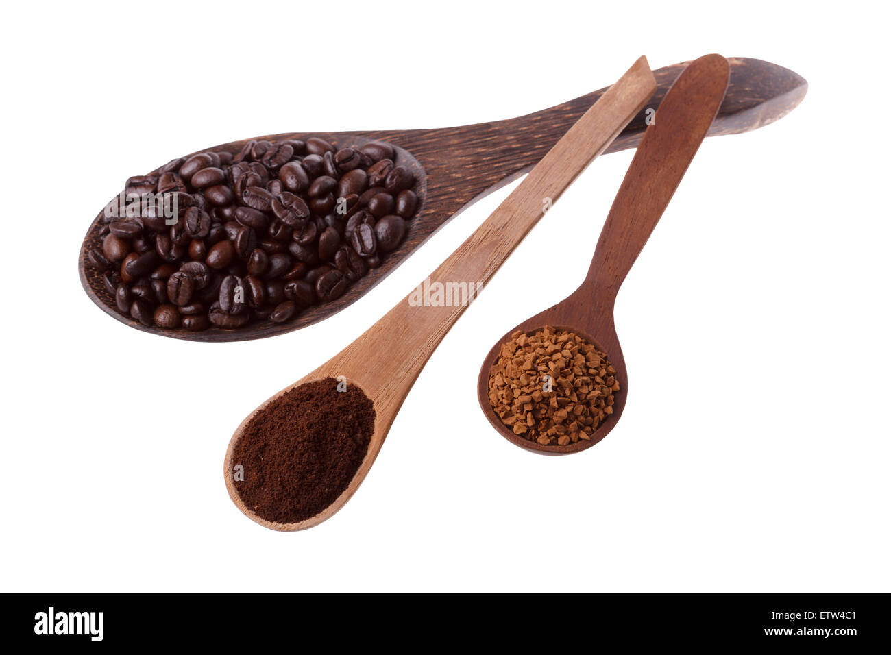 Spoons with coffee Stock Photo