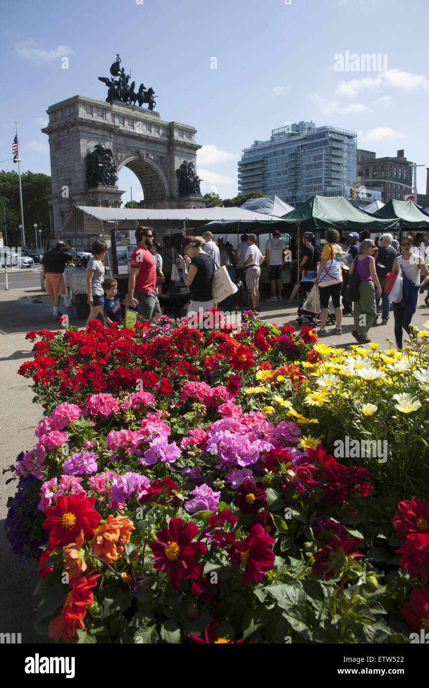 Spring flowers for sale at the Grand Army Plaza Farmers Market in Park