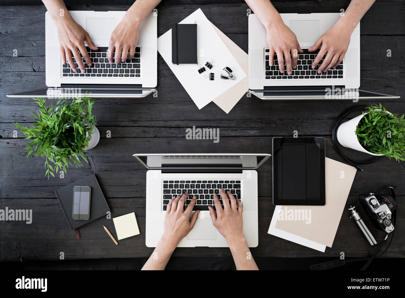 Working with laptop at home office Stock Photo Alamy