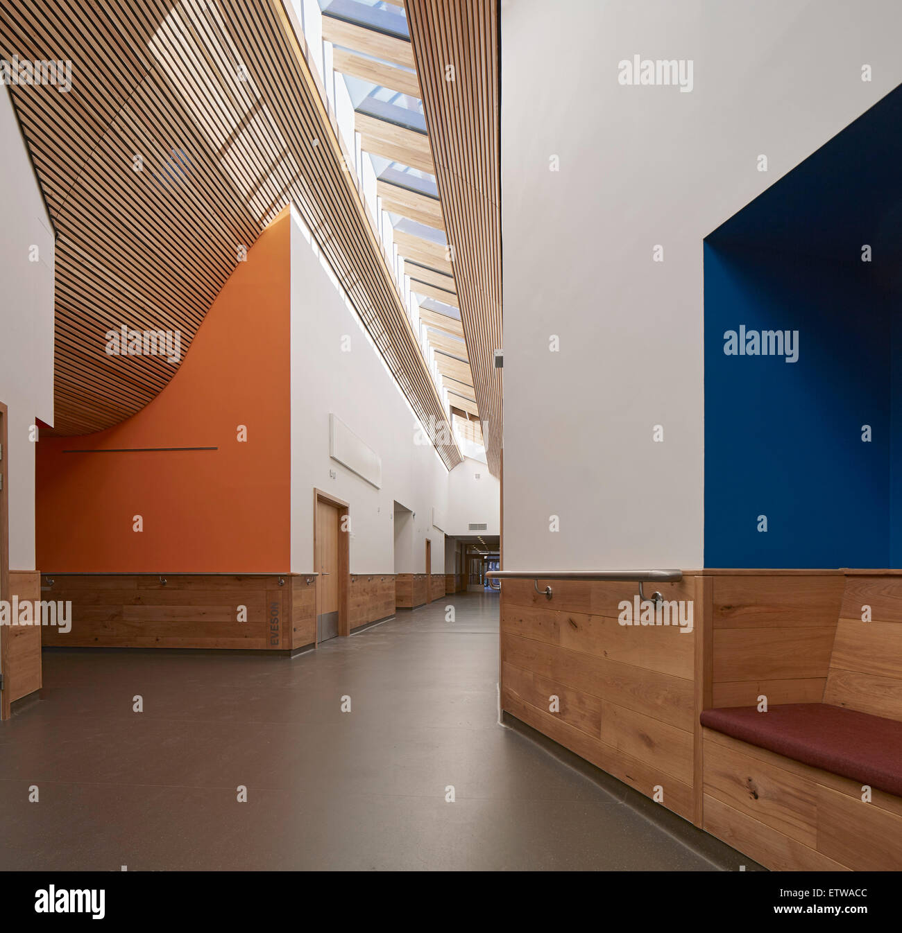 Doubleheight circulation space of inpatient wing. St Michael's Hospice