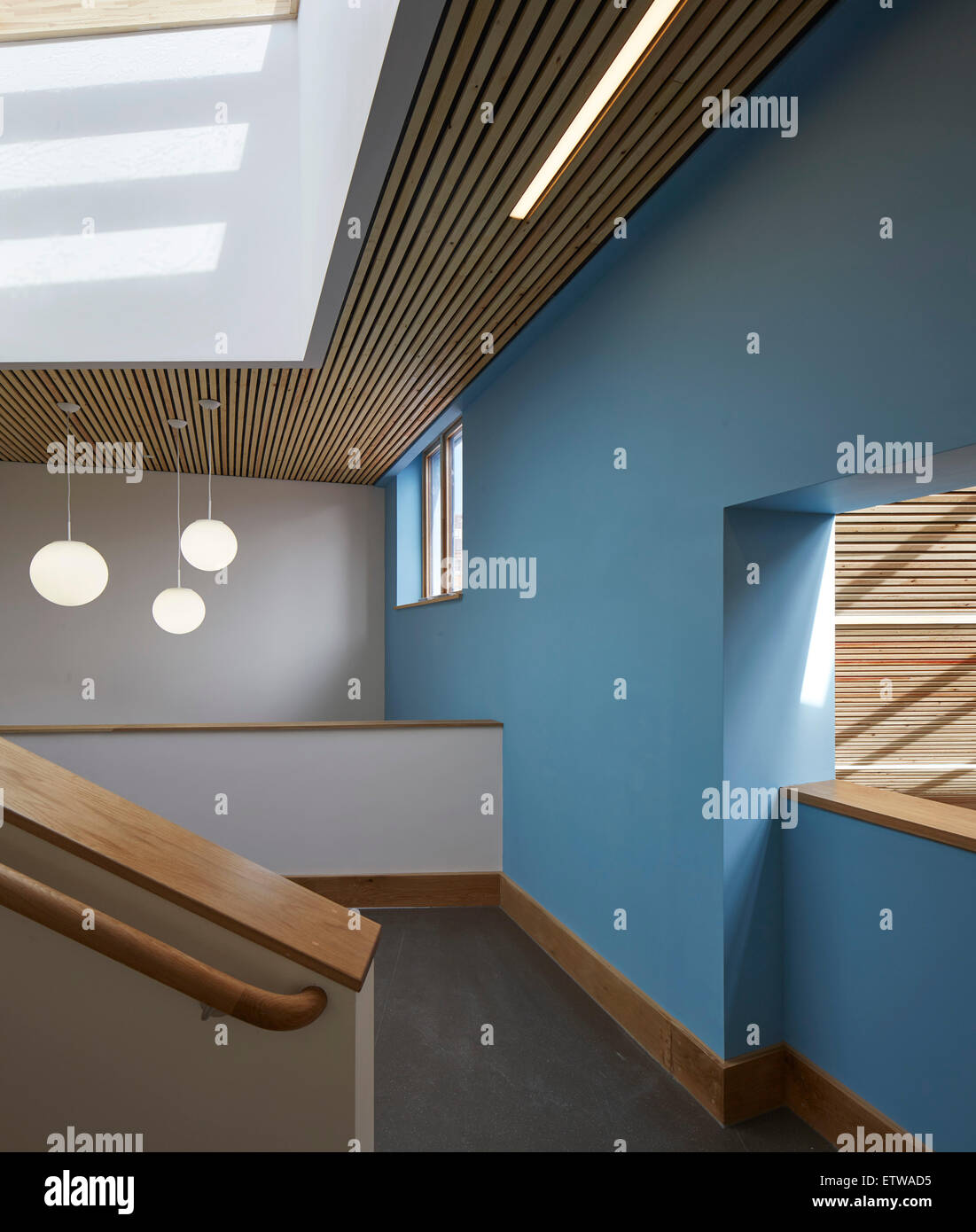 Stairway detail with skylights. St Michael's Hospice, Hereford, United