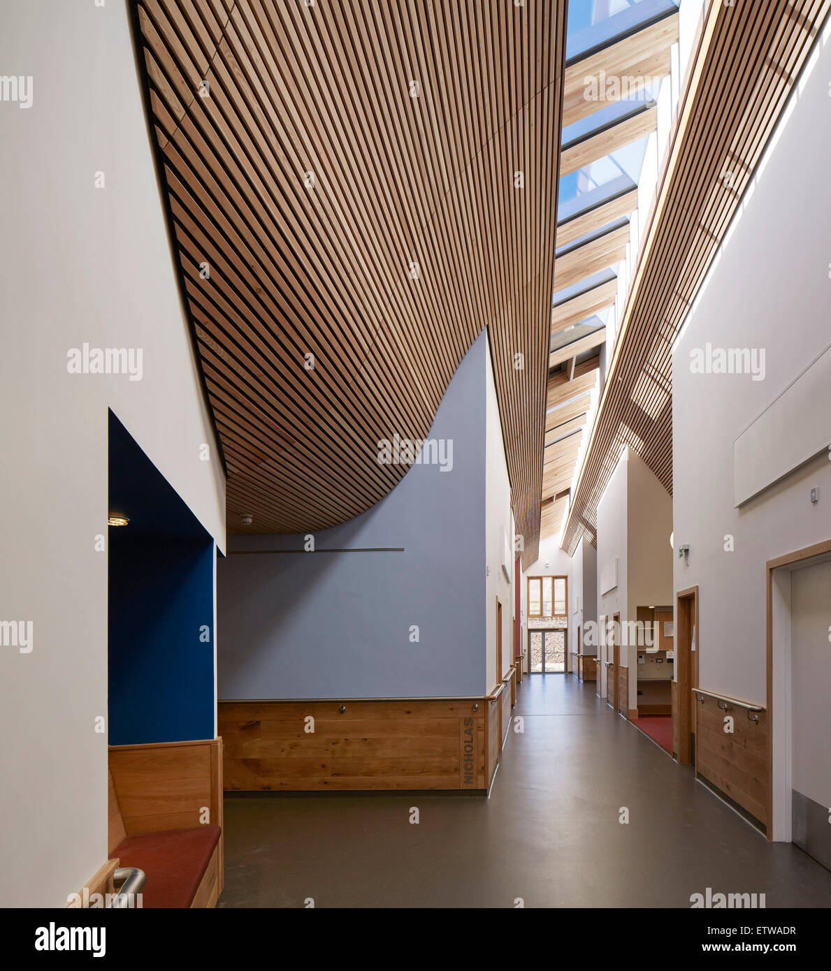 Doubleheight circulation space of inpatient wing. St Michael's Hospice