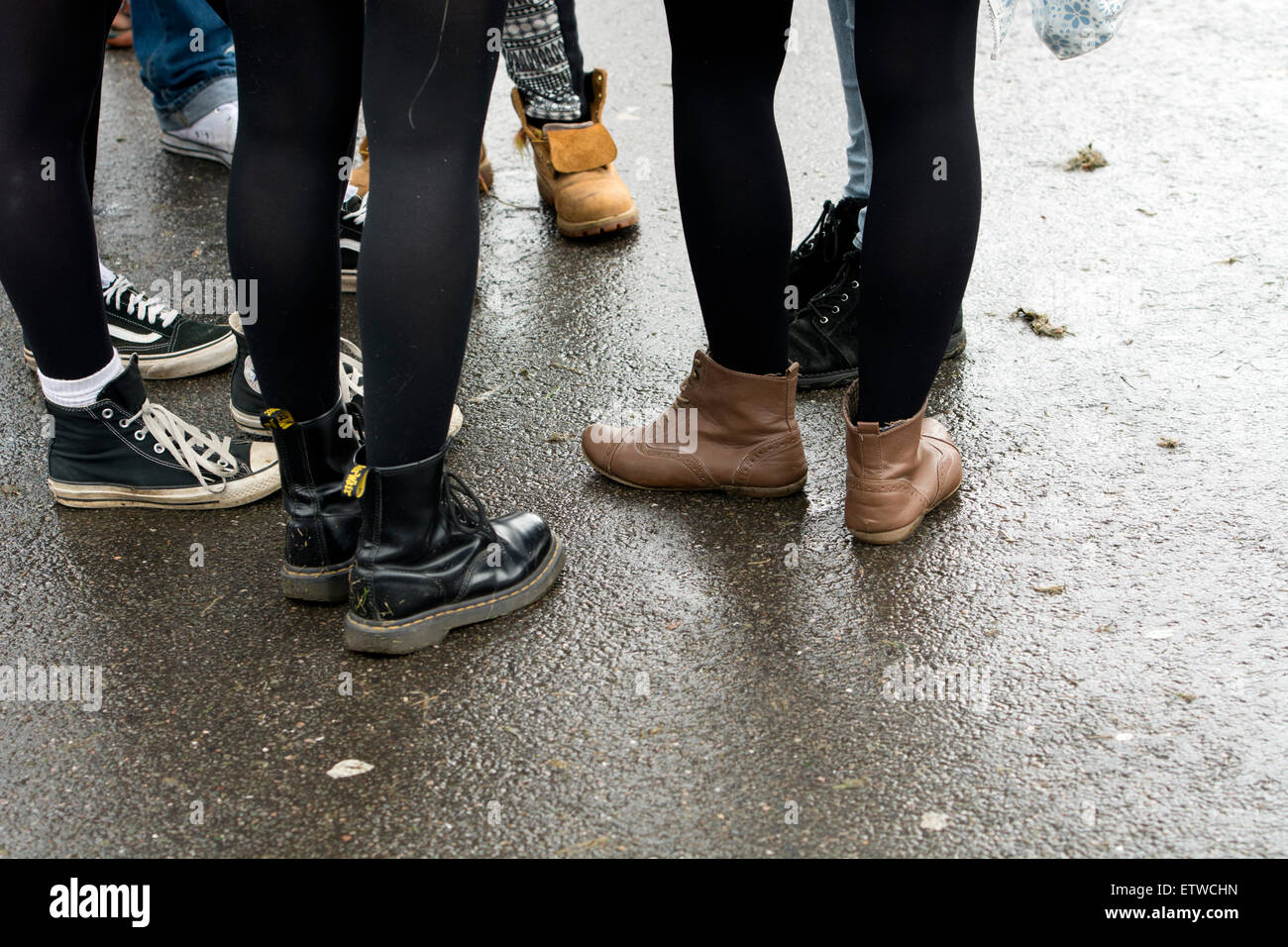 Teenage girls wearing boots Stock Photo - Alamy