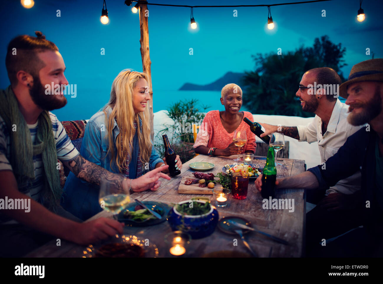 Diverse Ethnic Friendship Party Leisure Happiness Concept Stock Photo