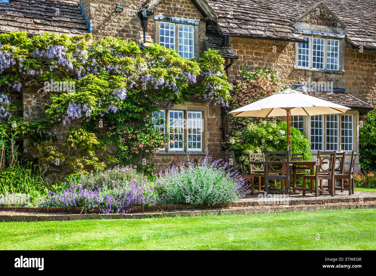 Patio Furniture Outside A Georgian Lodge Stock Photo Alamy