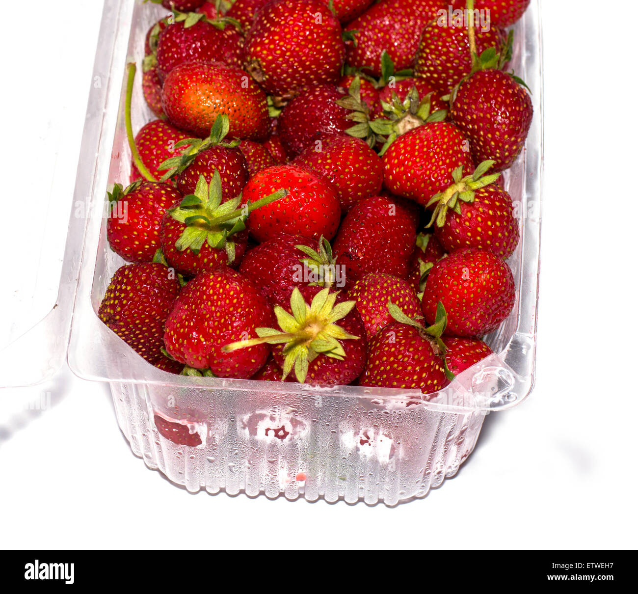strawberry-in-the-plastic-container-a-side-view-stock-photo-alamy