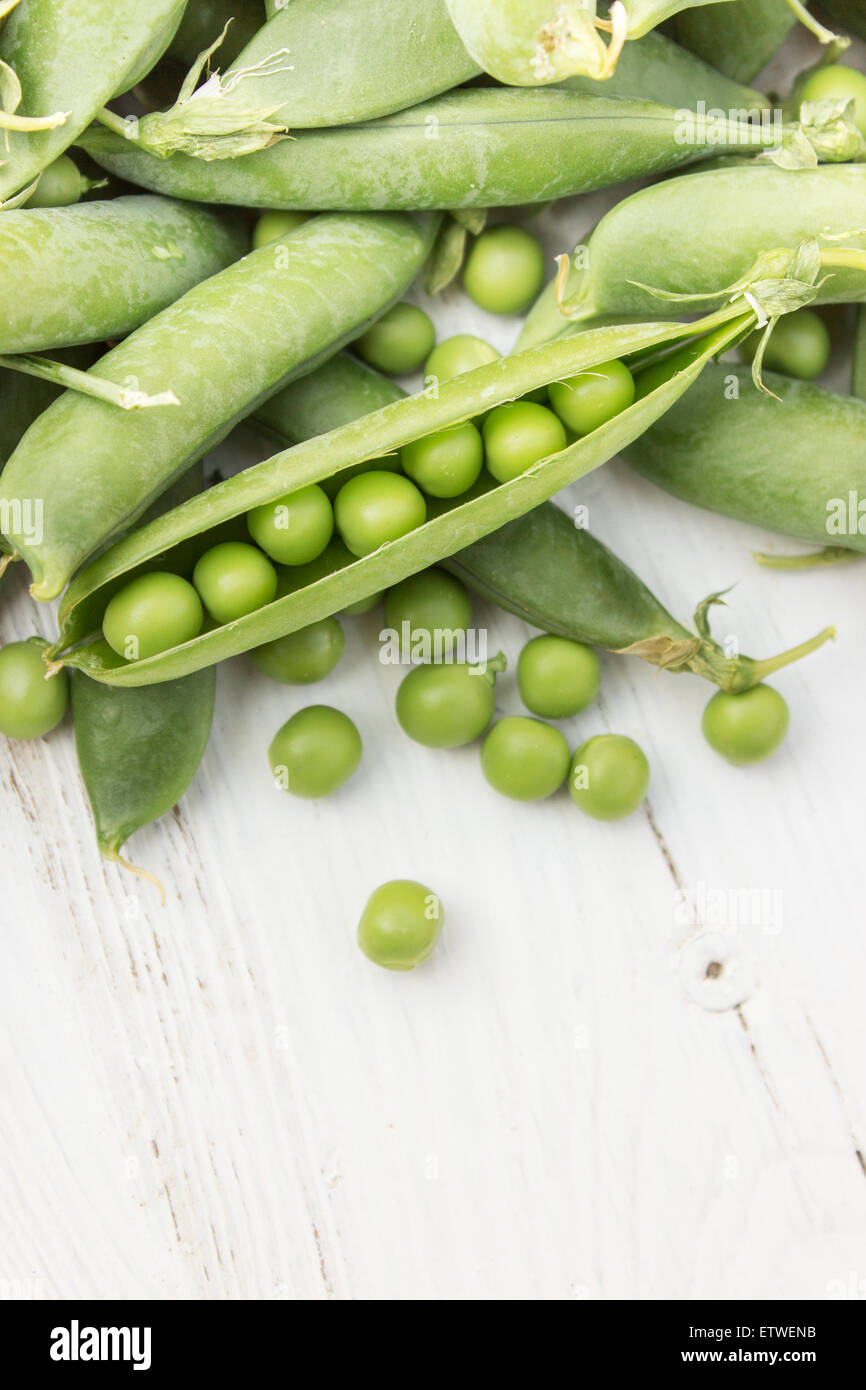 many green pea pods Stock Photo