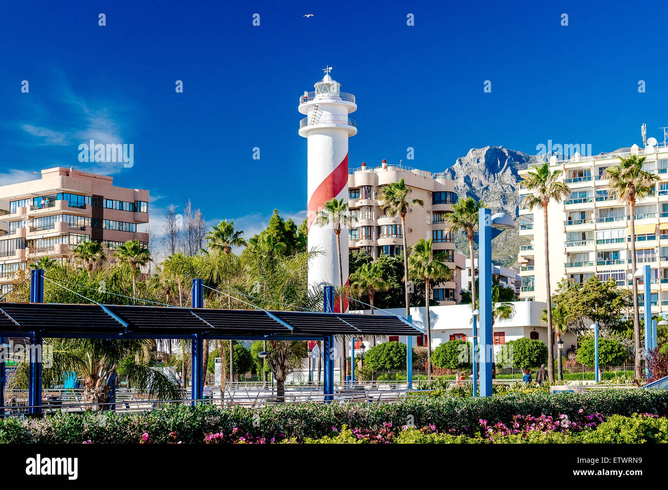 View of the Marbella resort city Stock Photo