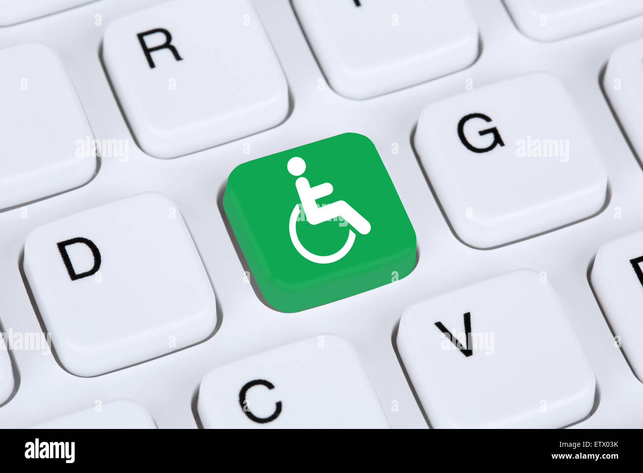 Web accessibility online on internet website computer for handicap people with disabilities Stock Photo