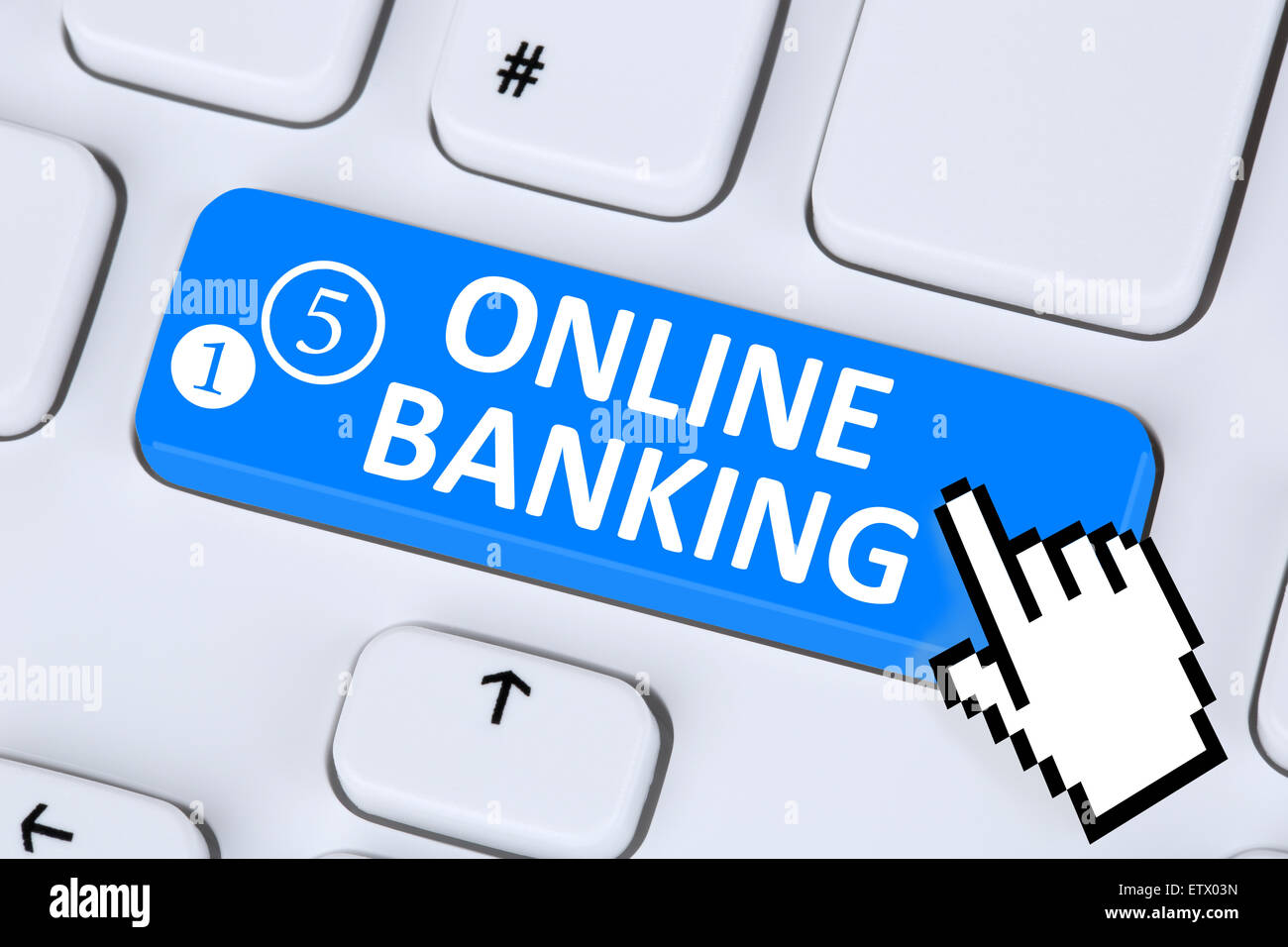 Internet online banking financial transaction paying on computer Stock Photo