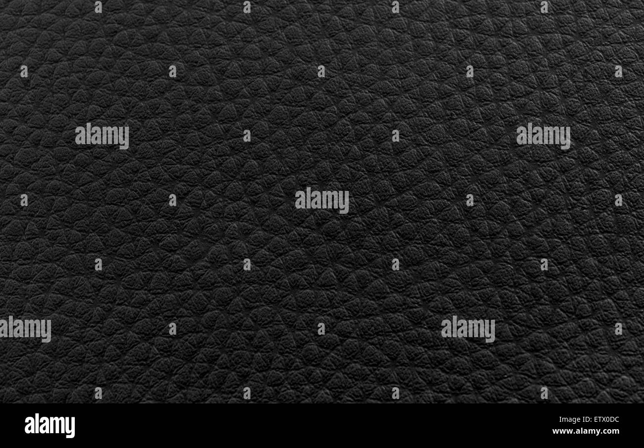 Black leather texture background close-up . Stock Photo