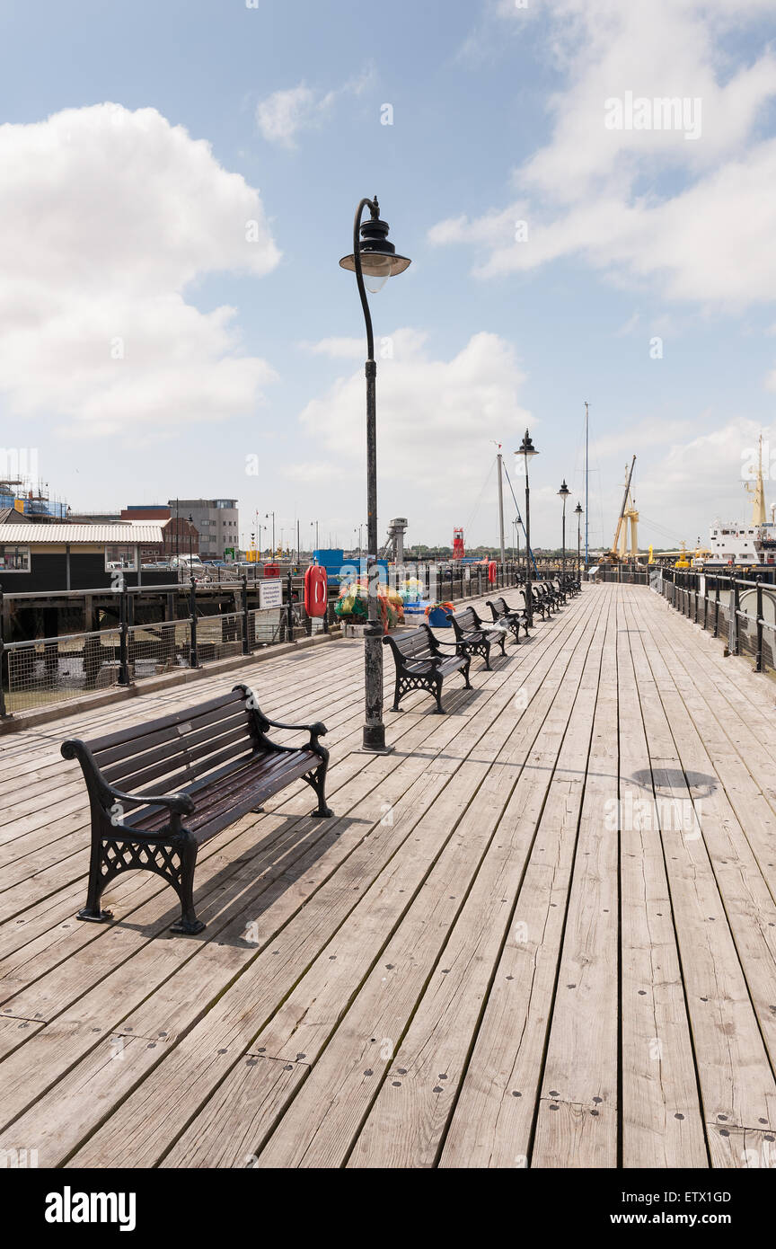 Old Ha'penny pier halfpenny Harwich port Stock Photo