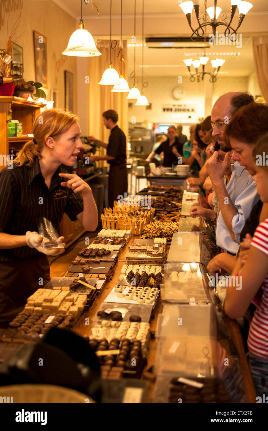 NLD, Netherlands, city of Zutphen, confectionery Janson at the street Korte Hofstraat.  NLD, Niederlande, Zutphen, Chocolatier u Stock Photo