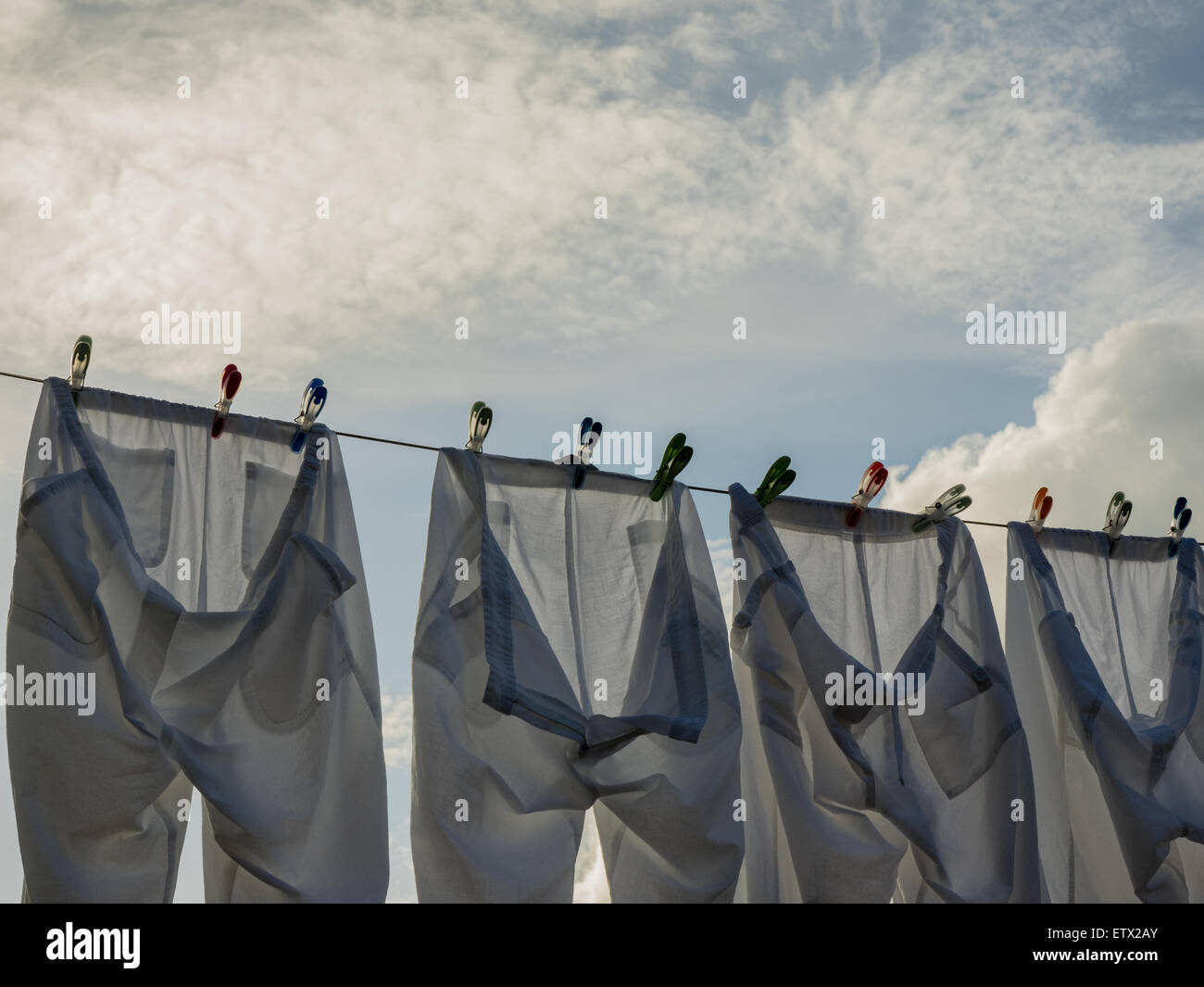 Washing clothes line Stock Photo Alamy